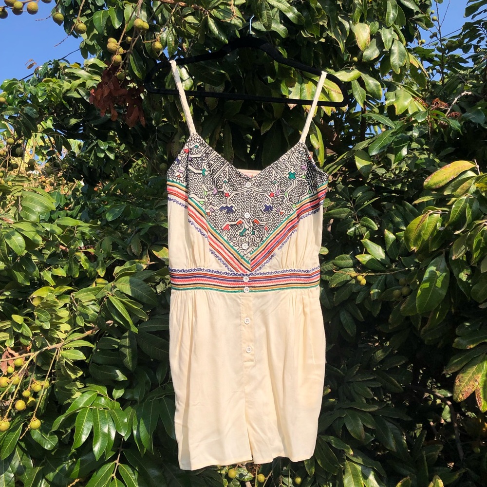 NWT Mara Hoffman ivory embroidered romper